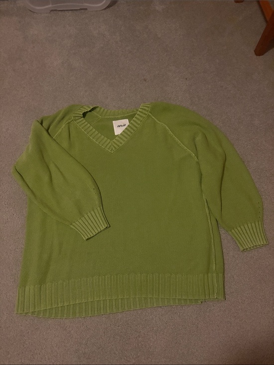 aerie Sweaters - Aerie Cotton Knit Sweater Green XL Like New